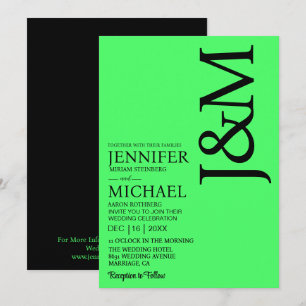 Minimalist Lime Green Summer Wedding Invitation