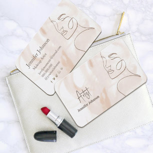  Minimalist Line Art Aesthetician Business Card
