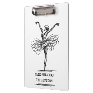Minimalist Line Art Ballerina Dance Design Clipboard