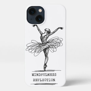 Minimalist Line Art Ballerina Dance Design iPhone 13 Case