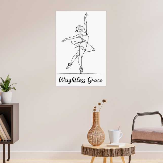 Minimalist Line Art Ballerina Poster (Living Room 3)