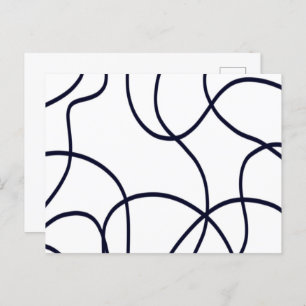 Minimalist Line Art Black and White Postcard