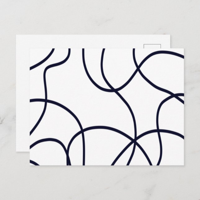 Minimalist Line Art Black and White Postcard (Front/Back)