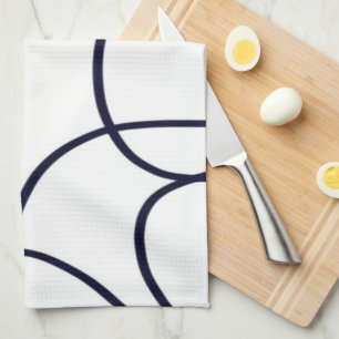 Minimalist Line Art Black and White Tea Towel