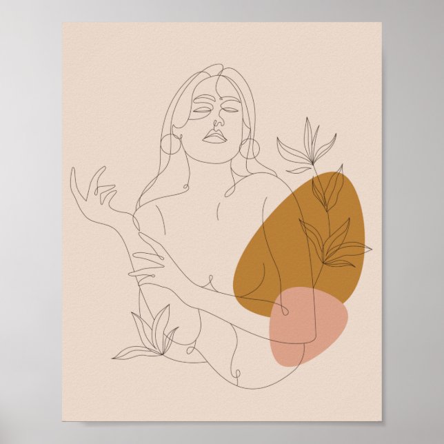 Minimalist line art. Boho style. Poster (Front)