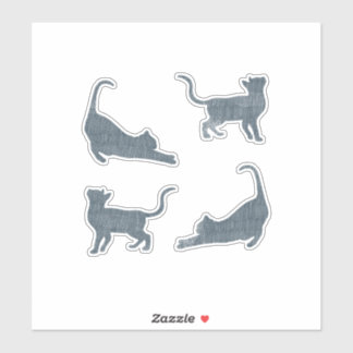 Minimalist Line Art Cats Textured Silhouette