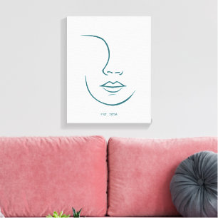 Minimalist Line Art Face Personalised Custom Wall Canvas Print