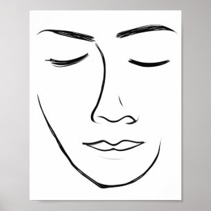 Minimalist Line Art Face Poster