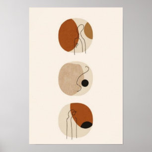 Minimalist Line Art Faces Abstract Boho Portrait Poster