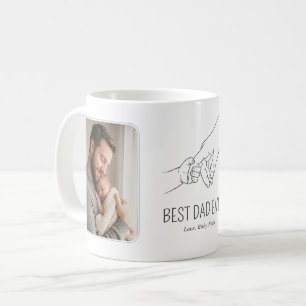 Minimalist Line Art Father’s Day Photo Coffee Mug