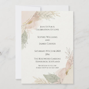 Minimalist Line Art Floral Invitation