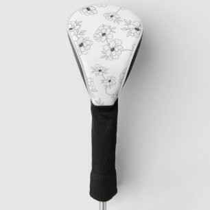 Minimalist Line Art Floral Seamless Pattern (3) Golf Head Cover