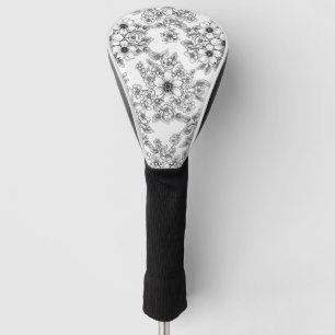 Minimalist Line Art Floral Seamless Pattern (6) Golf Head Cover