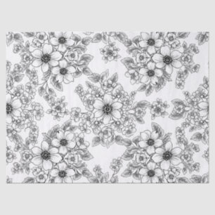 Minimalist Line Art Floral Seamless Pattern (6) Tissue Paper