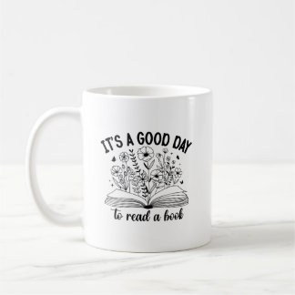Minimalist Line Art It's A Good Day To Read A Book Coffee Mug