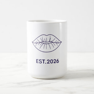 Minimalist Line Art Lips Abstract Continuous Line Coffee Mug
