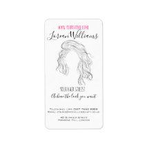 Minimalist Line Art Long Wavy Natural Hair Stylist