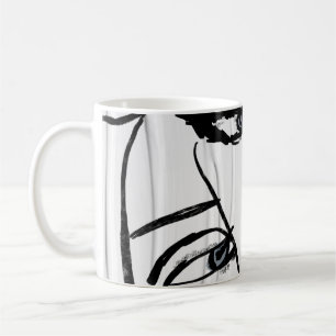 Minimalist line art of women faces coffee mug