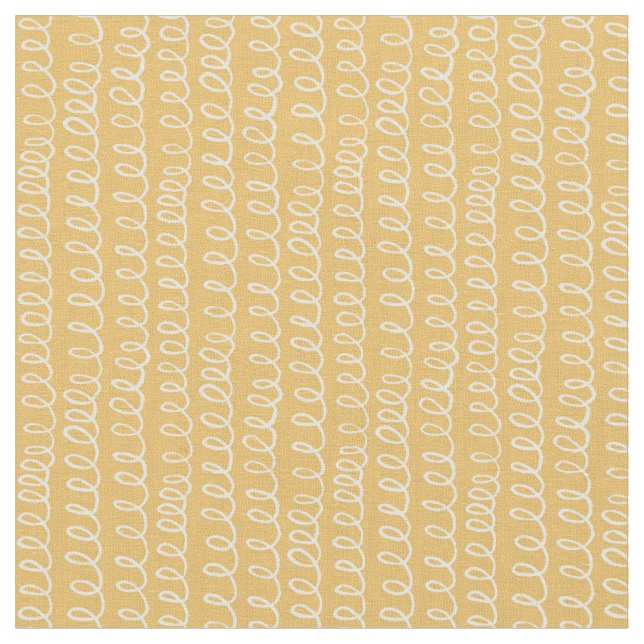 Minimalist line art pattern yellow fabric (Close Up)