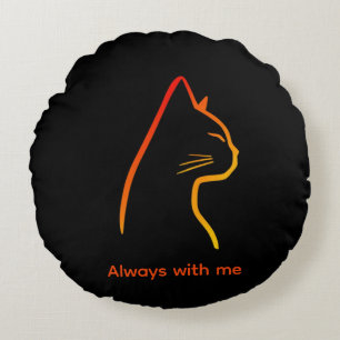 Minimalist Line Art Pet Portrait Round Cushion