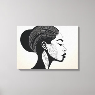 Minimalist Line Art Portrait Canvas Print