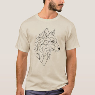 Minimalist Line Art Wolf Face Graphic Tee