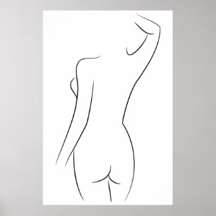 Minimalist Line Art Woman Body Modern Illustration Poster