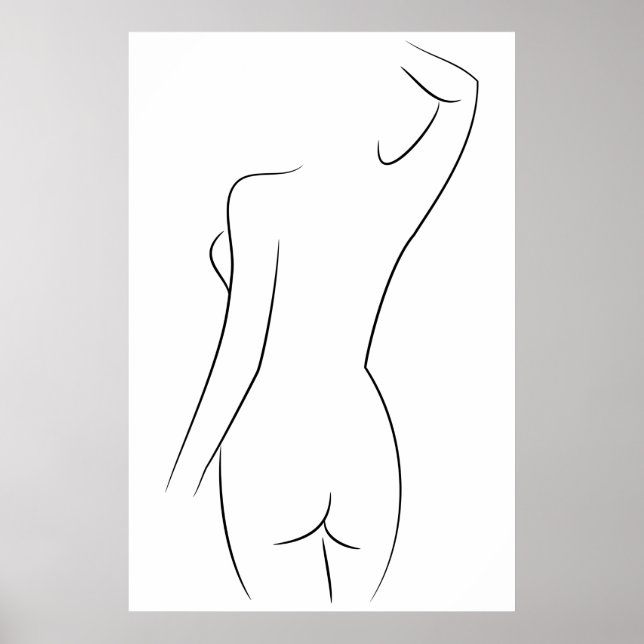 Minimalist Line Art Woman Body Modern Illustration Poster (Front)