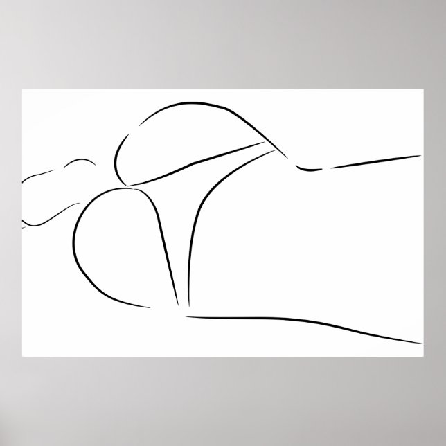 Minimalist Line Art Woman Body Modern Illustration Poster (Front)