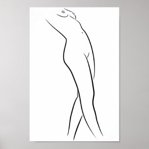 Minimalist Line Art Woman Body Modern Illustration Poster