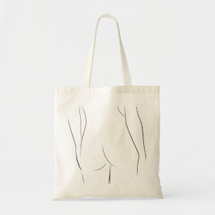 Minimalist Line Art Woman Body Modern Illustration Tote Bag