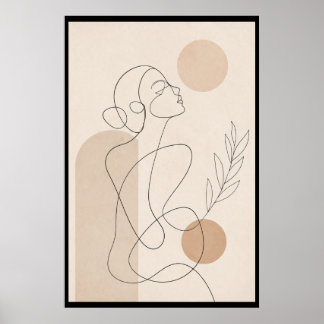 Minimalist Line Art Woman Poster