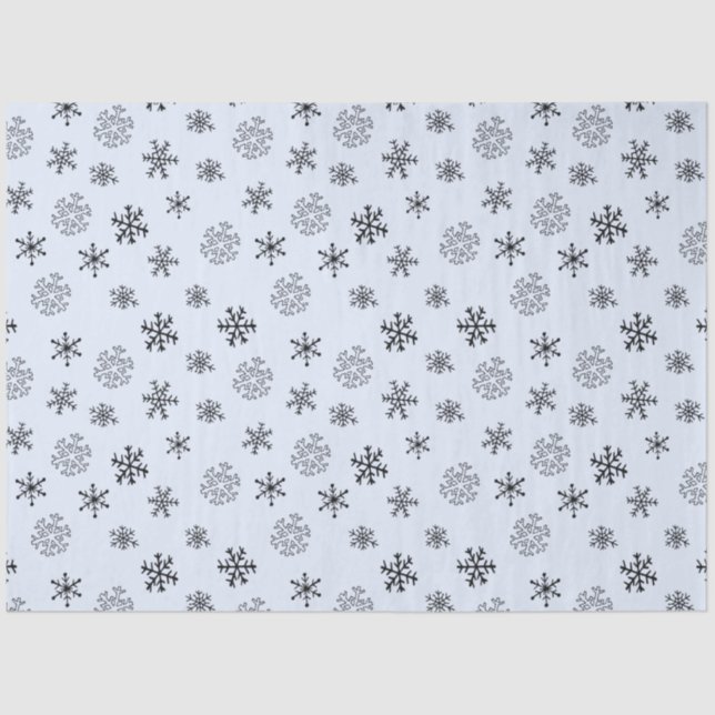 Minimalist Line Drawing Snowflakes Christmas Tissue Paper (Front)