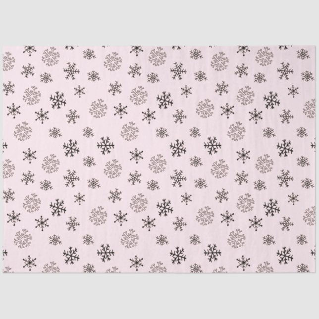Minimalist Line Drawing Snowflakes Christmas Tissue Paper (Front)