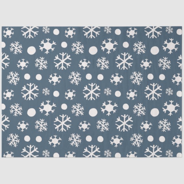 Minimalist Line Drawing Snowflakes Christmas Tissue Paper (Front)