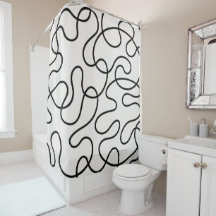 Minimalist Line Weave Shower Curtain