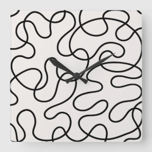 Minimalist Line Weave Square Wall Clock