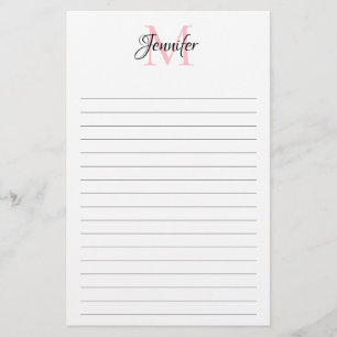Minimalist Lined Personalised Monogram Stationery Flyer