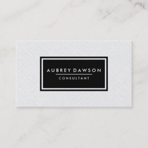 Minimalist Linen Faux Black Etiquette Business Card