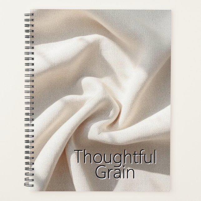 Minimalist Linen Weave | Natural Textured Fabric Planner (Front)