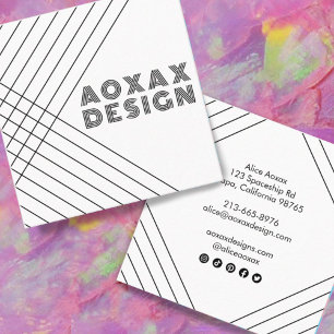 Minimalist Lines Abstract Shapes Unique Graphic Square Business Card