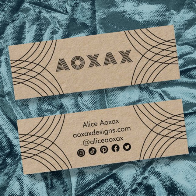 Minimalist Lines Abstract Shapes Unique Kraft Mini Business Card (Creator Uploaded)