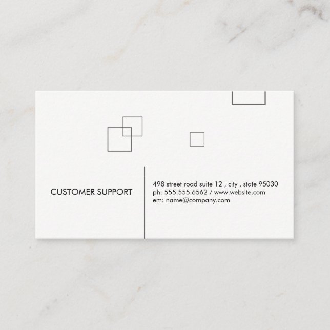 Minimalist Lines and Squares Business Card (Front)