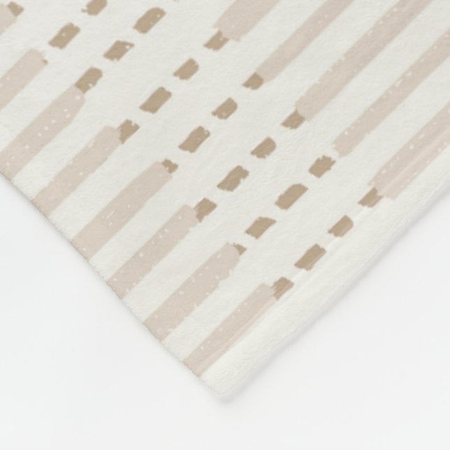 Minimalist lines bohemian neutral grey fleece blanket (Corner)