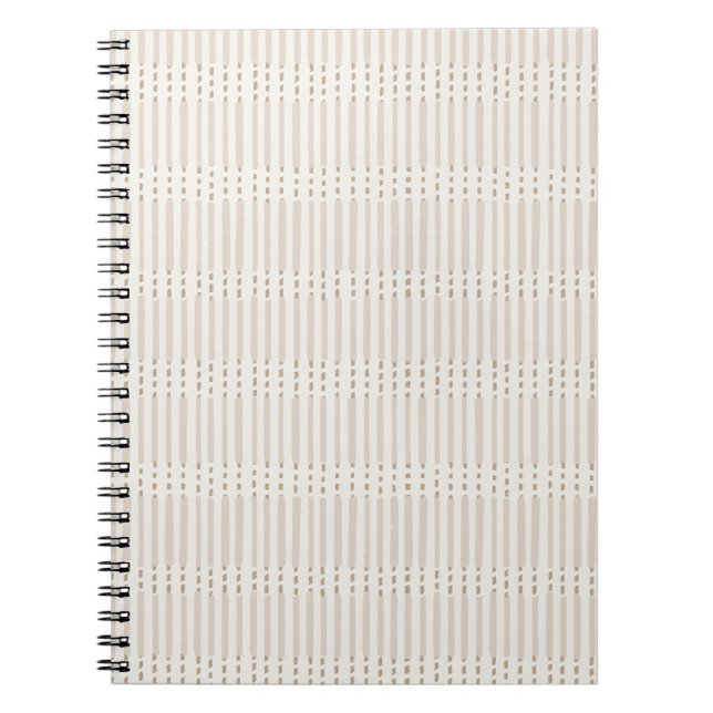 Minimalist lines bohemian neutral grey notebook (Front)