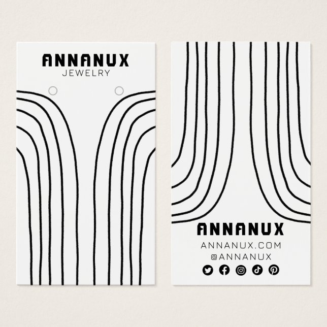 Minimalist Lines Cool Earring Jewellery Display Ca (Front & Back)