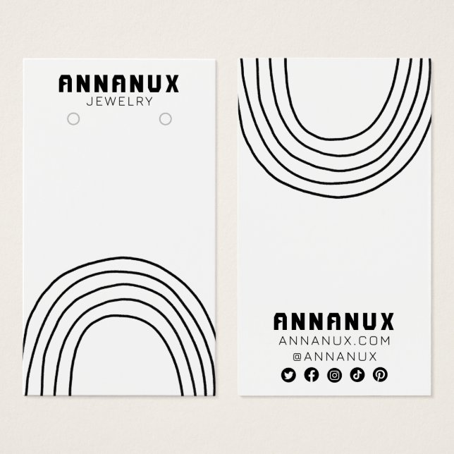 Minimalist Lines Cool Earring Jewellery Display Ca (Front & Back)