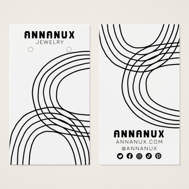 Minimalist Lines Cool Earring Jewellery Display Ca (Front & Back)