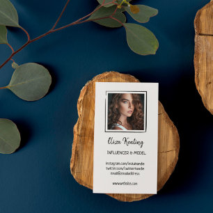 Minimalist Lines Model Photo Calling Card