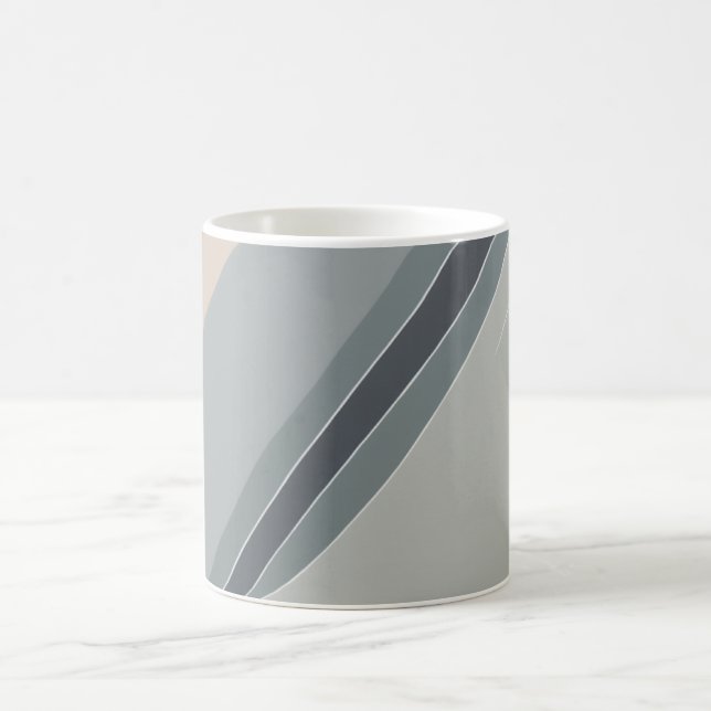 minimalist Lines pattern mug sleek design painting (Center)